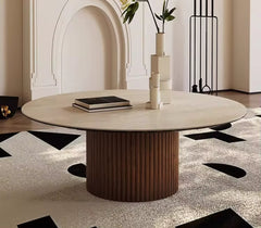 Wooden with stone top coffee table