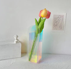 Acrylic rainbow flower vase