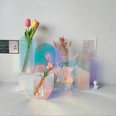 Acrylic rainbow flower vase