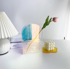 Acrylic rainbow flower vase