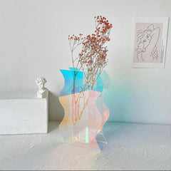 Acrylic rainbow flower vase