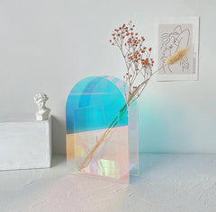 Acrylic rainbow flower vase