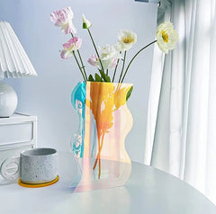 Acrylic rainbow flower vase