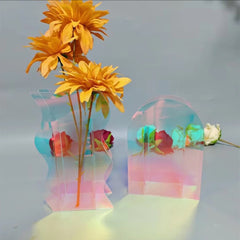 Acrylic rainbow flower vase
