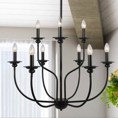 Matt black modern chandelier