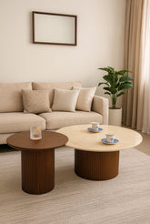 Wooden with stone top coffee table