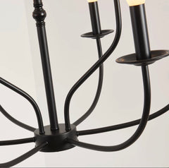 Matt black modern chandelier