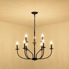 Matt black modern chandelier
