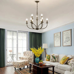 Matt black modern chandelier