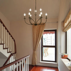 Matt black modern chandelier