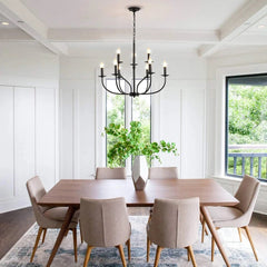 Matt black modern chandelier