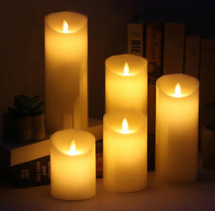 Candles with natural looking and soft glowing light, also suitable for any occasion or for any wedding and home decorations set of 5.