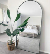 Over size aluminum Arch mirror 180 x90 cm black