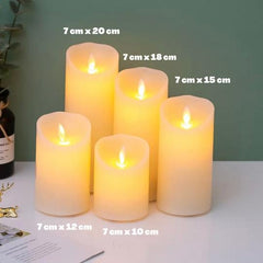 Candles with natural looking and soft glowing light, also suitable for any occasion or for any wedding and home decorations set of 5.