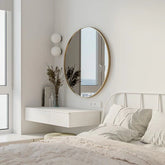 Round Aluminum Wall Mirror Gold Frame