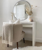 مرآة حائط دائرية بإطار أسود من الألومنيوم