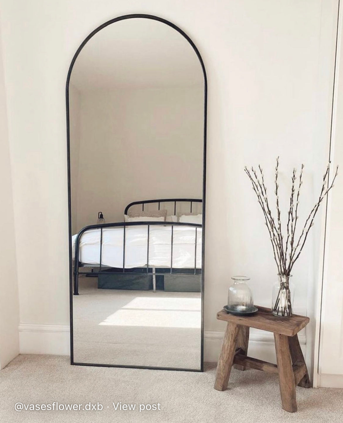Arch Mirror Black with aluminum frame size180x70 cm