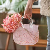 Pink Bag Shape Glass Vase