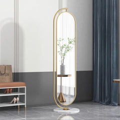 Oval mirror Floor Hunger and Rotatable Mirror