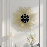 Gold Metal Iron Wall Clock with Black dial size 70x70