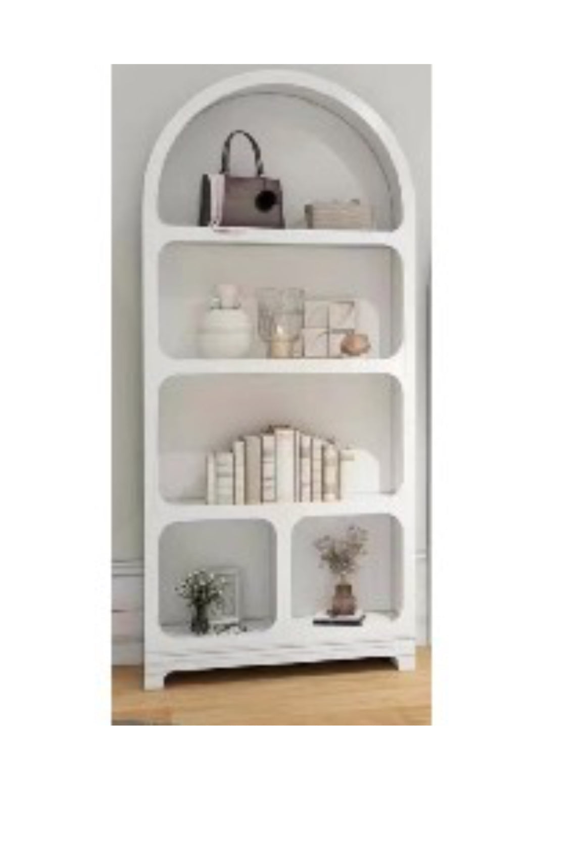 Wooden white arch display stand