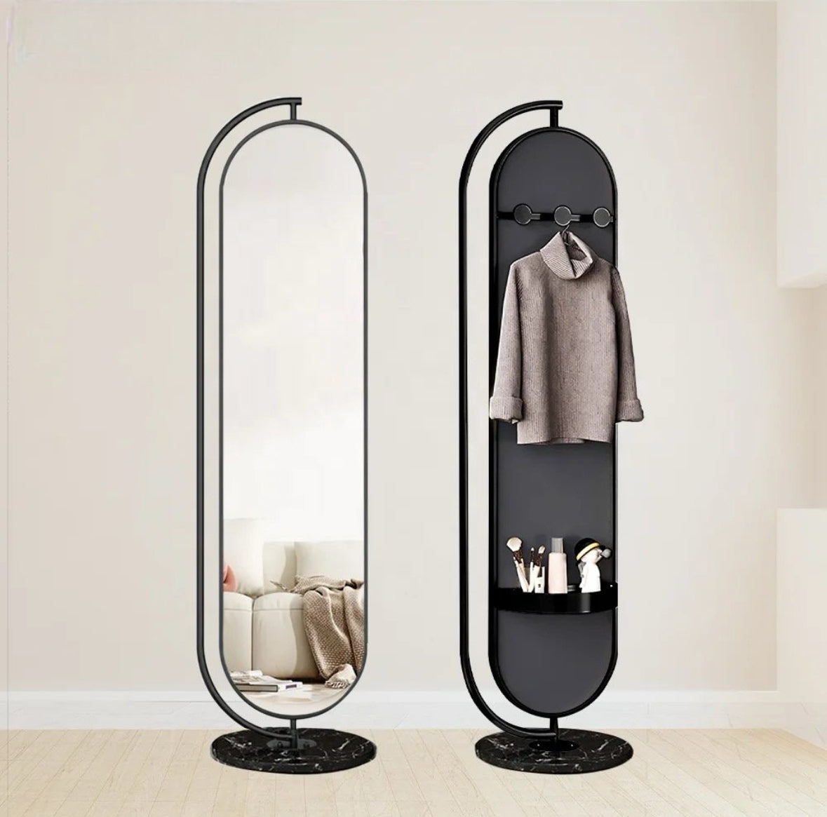 Oval mirror Floor Hunger and Rotatable Mirror