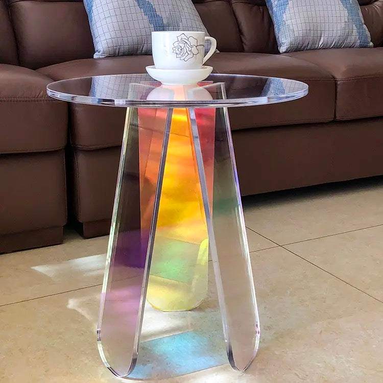 Rainbow acrylic coffee table