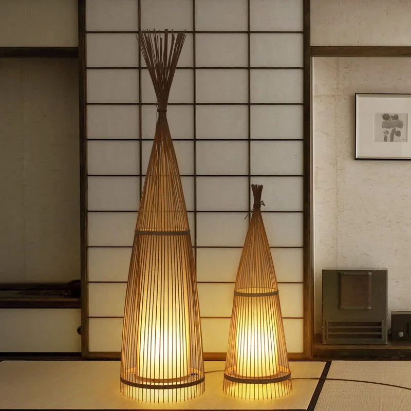 Bamboo floor lamp