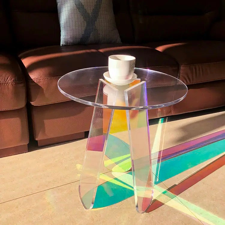 Rainbow acrylic coffee table