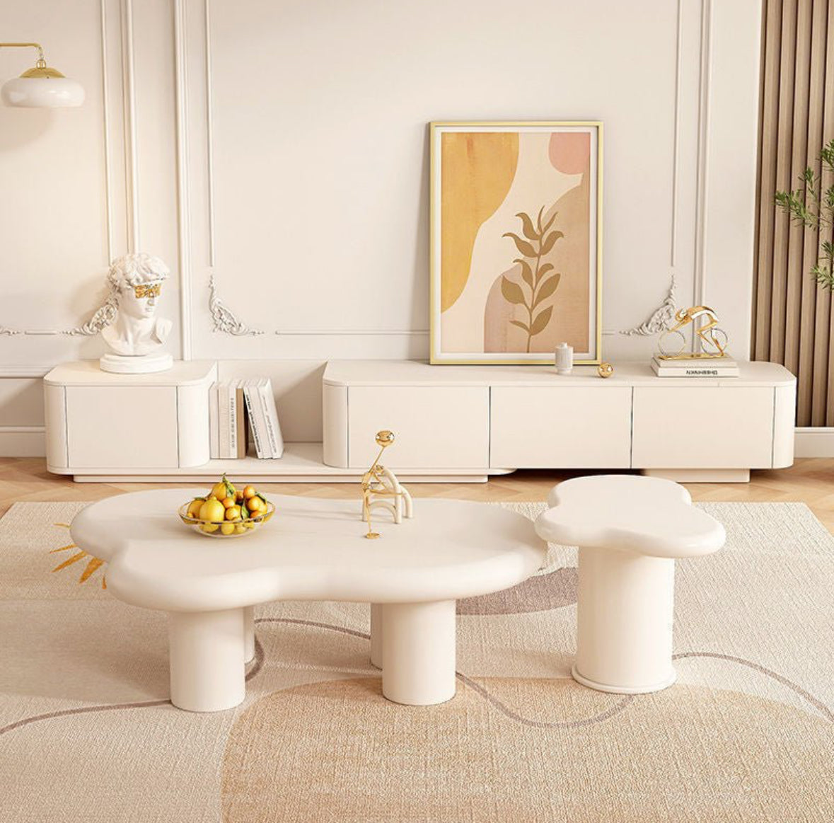Cream cloud shaped coffee table set