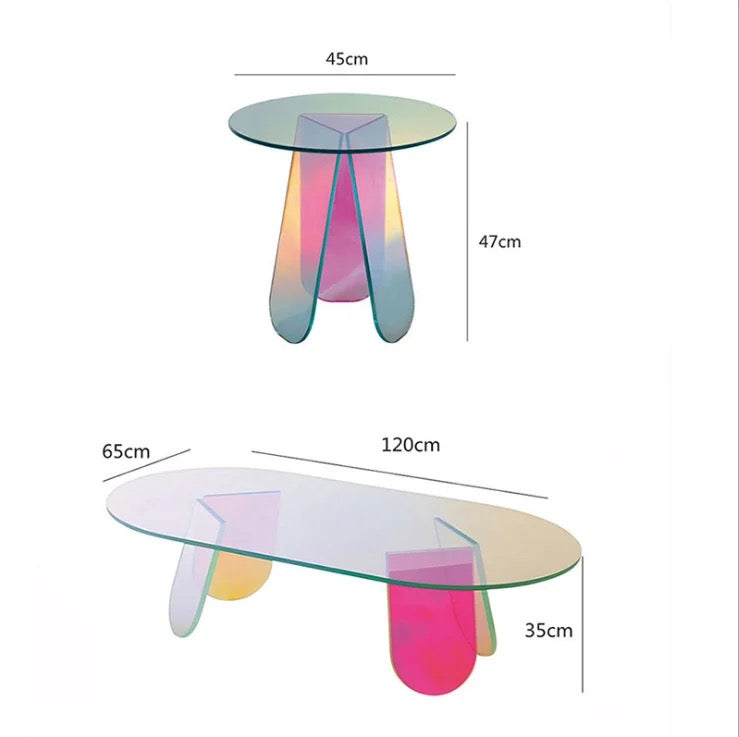 Rainbow acrylic coffee table