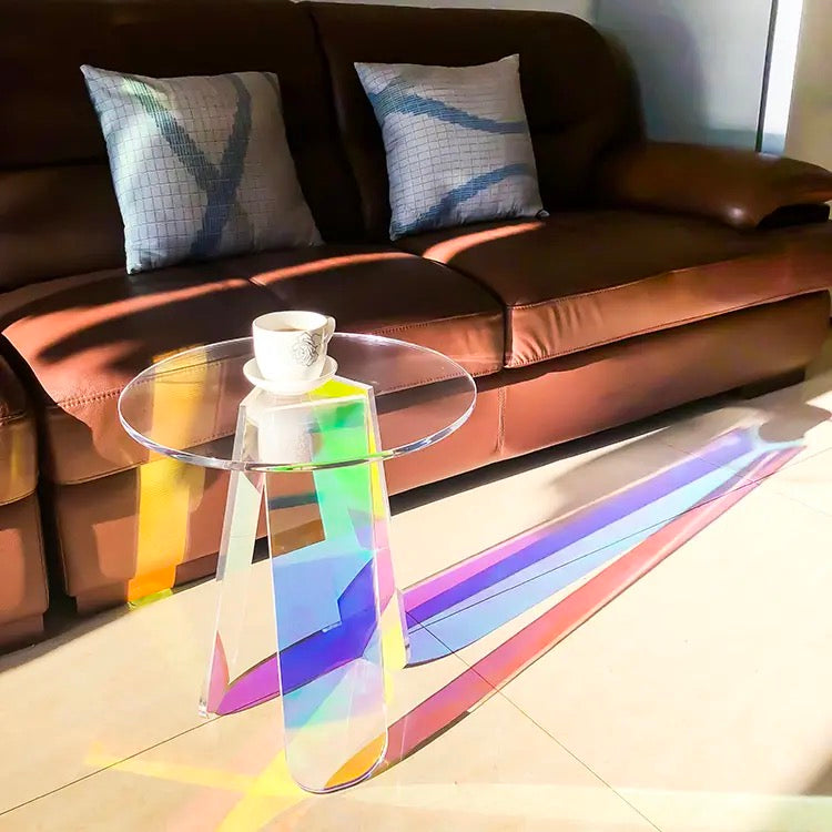 Rainbow acrylic coffee table