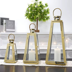 Golden lantern set 3 pcs
