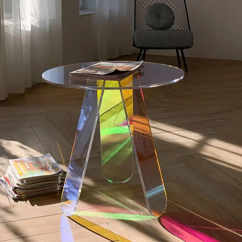 Rainbow acrylic coffee table