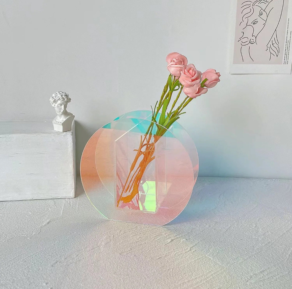 Acrylic rainbow flower vase
