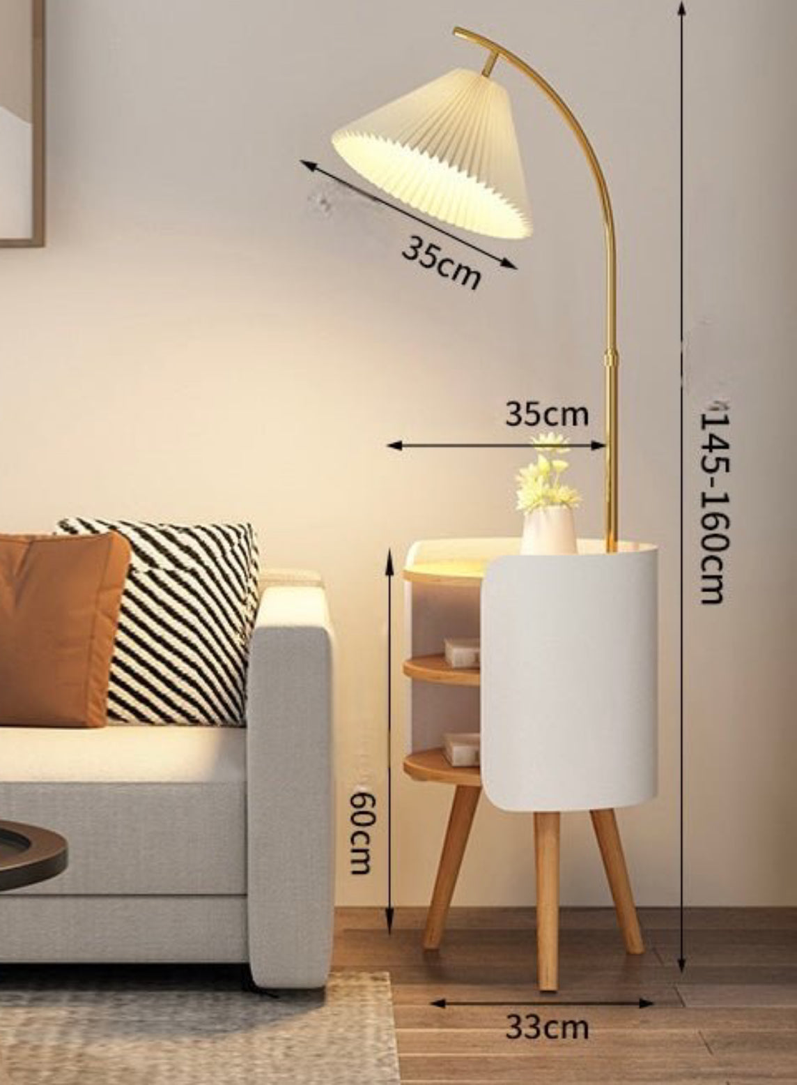Said table with floor lamp