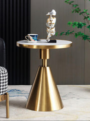 Golden said table with marble