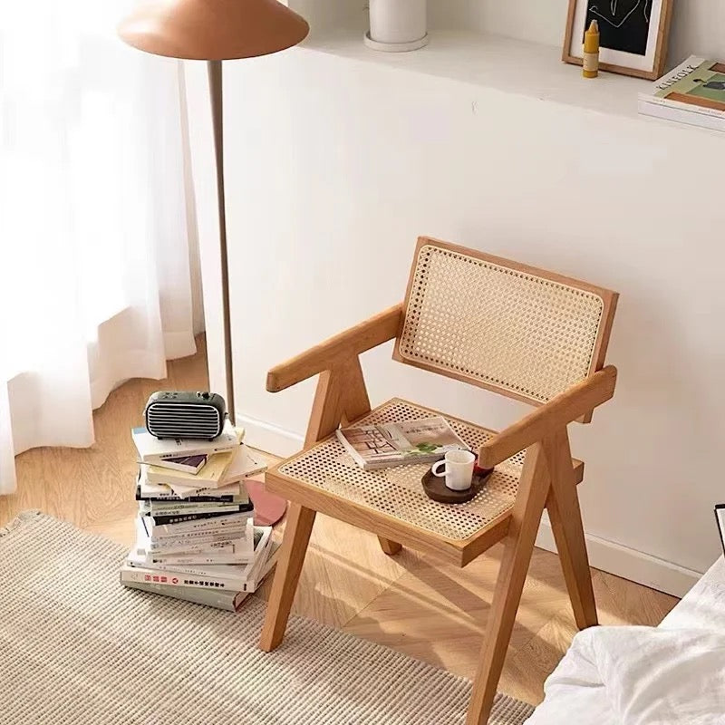 Rattan chair with arms