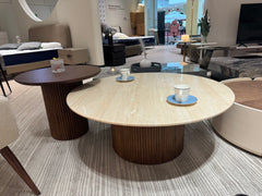 Wooden with stone top coffee table