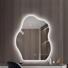Wave wall mirror with LED LIGHT
