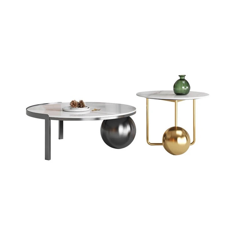 K55  luxury black and gold coffee table set
