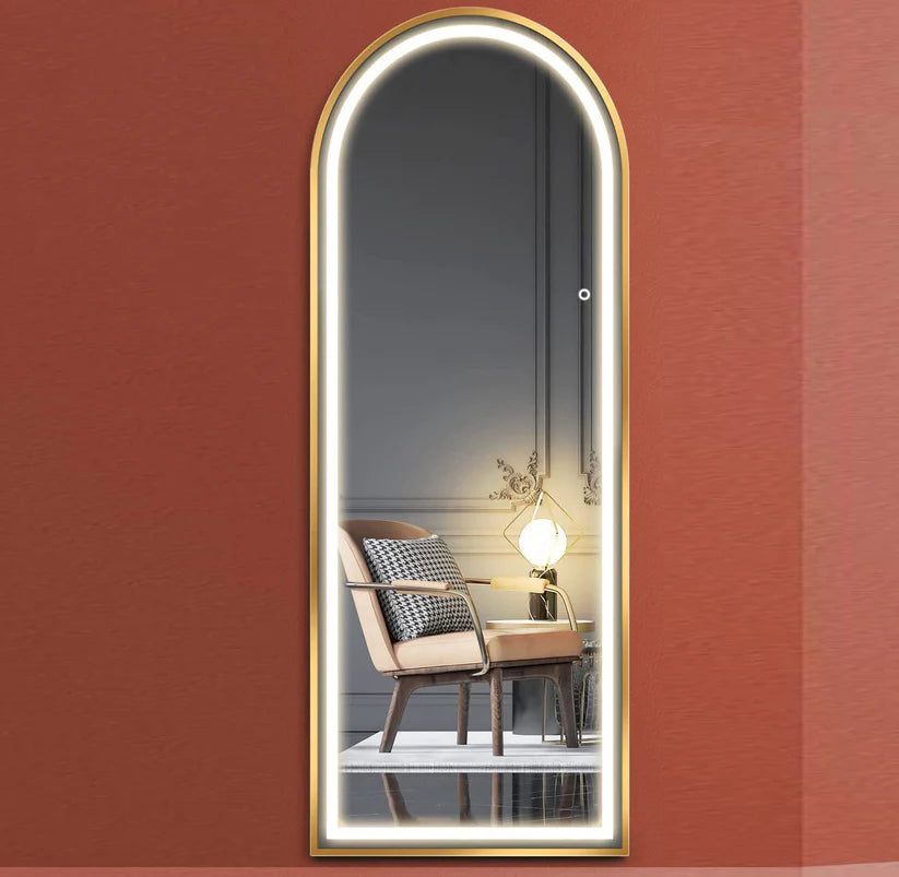 FULL Arch  Length Floor Mirror with LED Lights