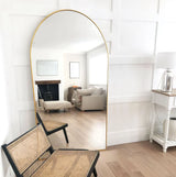 Over size aluminum arch mirror 200 x100 CM gold