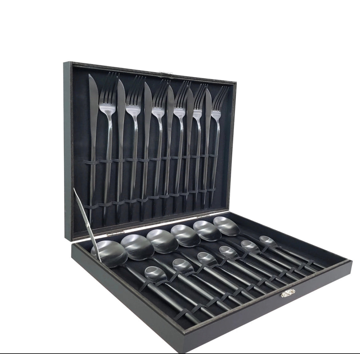 Black Stainless-Steel Cutlery set for 6 Person