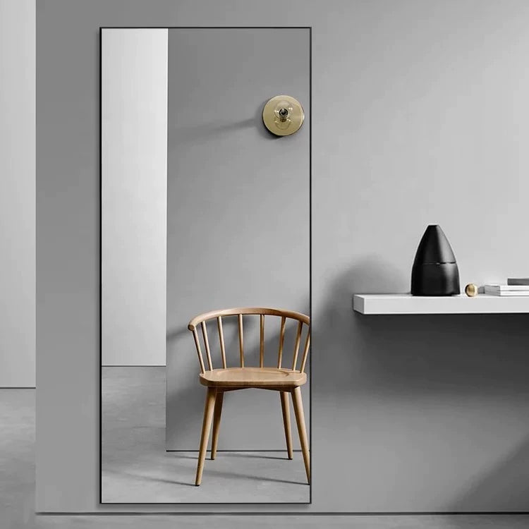 XL مستطيل الألومنيوم الإطار الجدار مرآة
