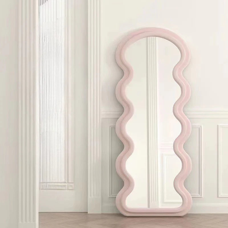 Wave Mirror velvet pink frame