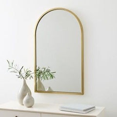 مرآة قوس صغير لون ذهبي مقاس 90 × 60 سم
