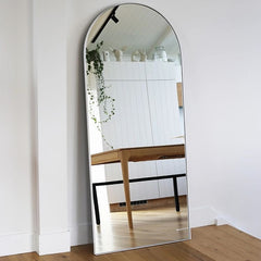 XL مرآة قوس فضي 180 × 90 سم