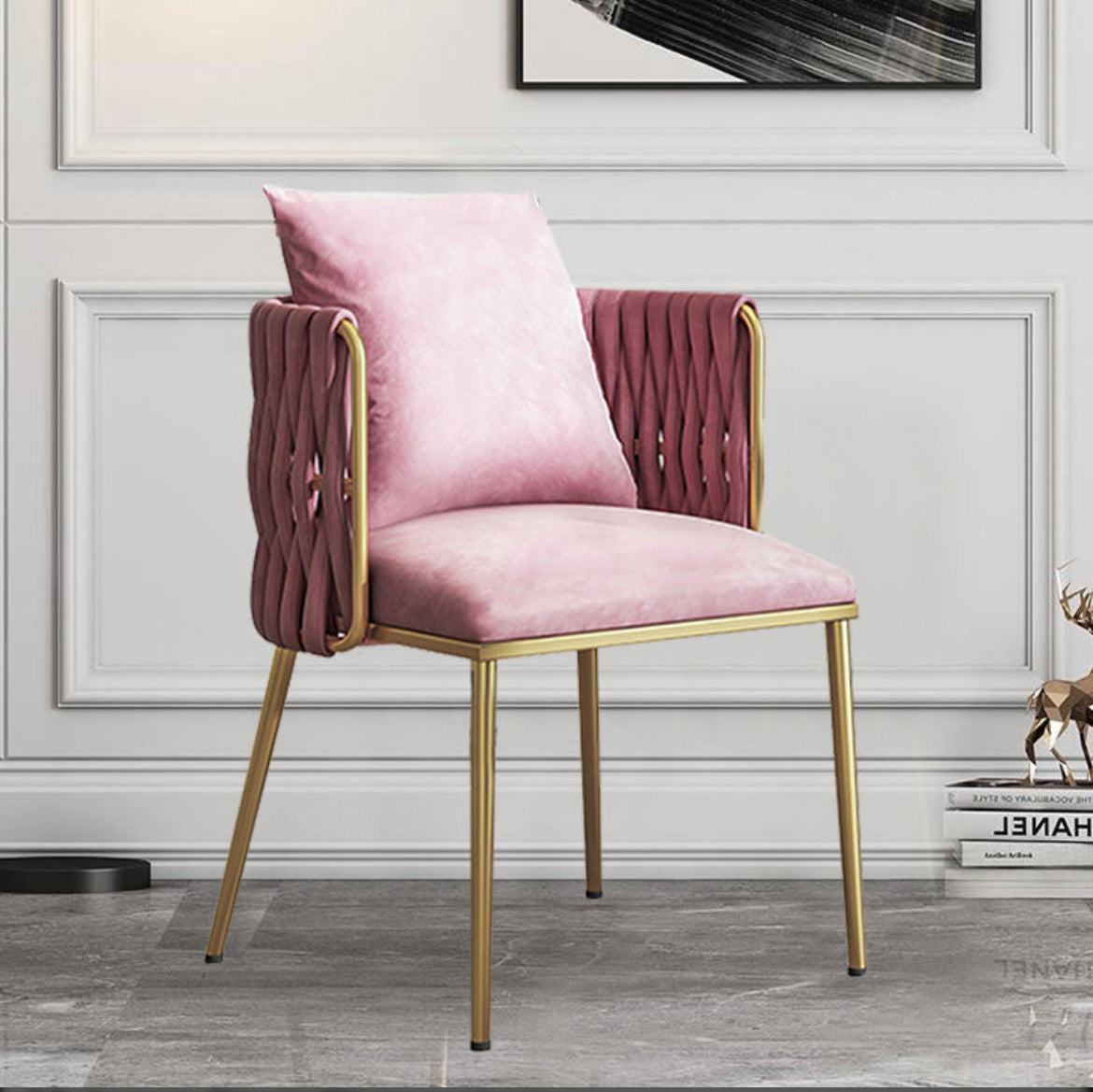 Blush Pink Rosa Velvet Dining Chair Modway Parcel V Dusty Rose