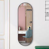 Oval Mirror with Black Frame size 150 x 50 cm